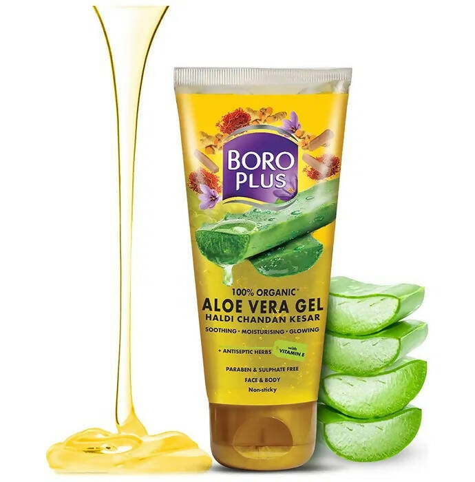 Boroplus 100% Organic Aloe Vera Gel Haldi Chandan Kesar - Swadesiicart