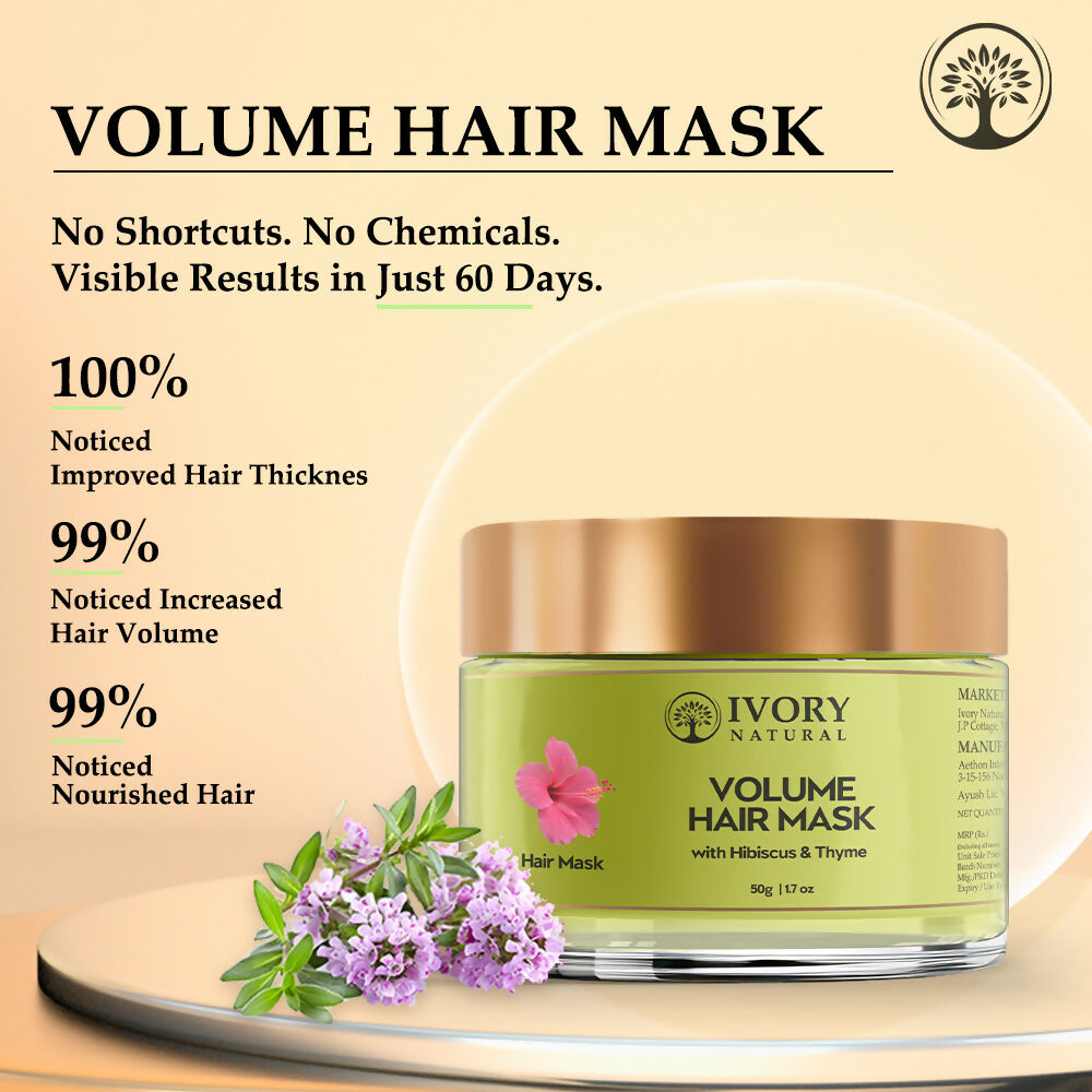 Ivory Natural Hair Volume Mask - Hair Volume And Length For Both Men & Women | Swadesiicart