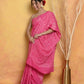 Very Much Indian Handblock Printed Cotton Saree With Natural Dyes - Pink | Swadesiicart