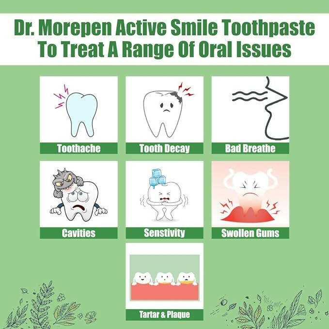 Dr. Morepen Active Smile Herbal Toothpaste with Neem, Clove & Menthol - Swadesiicart