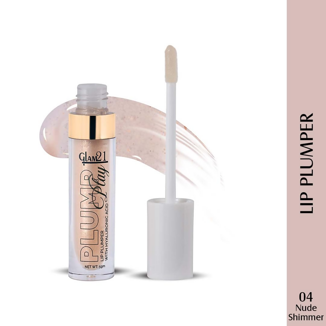 Glam21 Lip Plump Play Lip Plumper With Hyaluronic Acid - 04 Nude Shimmer - Swadesiicart
