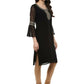 Ahalyaa Women's Black Georgette Glitter Print Kurta | Swadesiicart