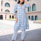 Jyoti Fashion Women's Sky Blue Pure Muslin Heavy Digital Printed Kurta Pant Set | Swadesiicart