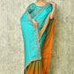 Aqua Blue Silk Plain Saree with Blouse Piece - Purvi