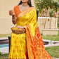 Shree Shyam Fashion Yellow Pochampally Silk Saree