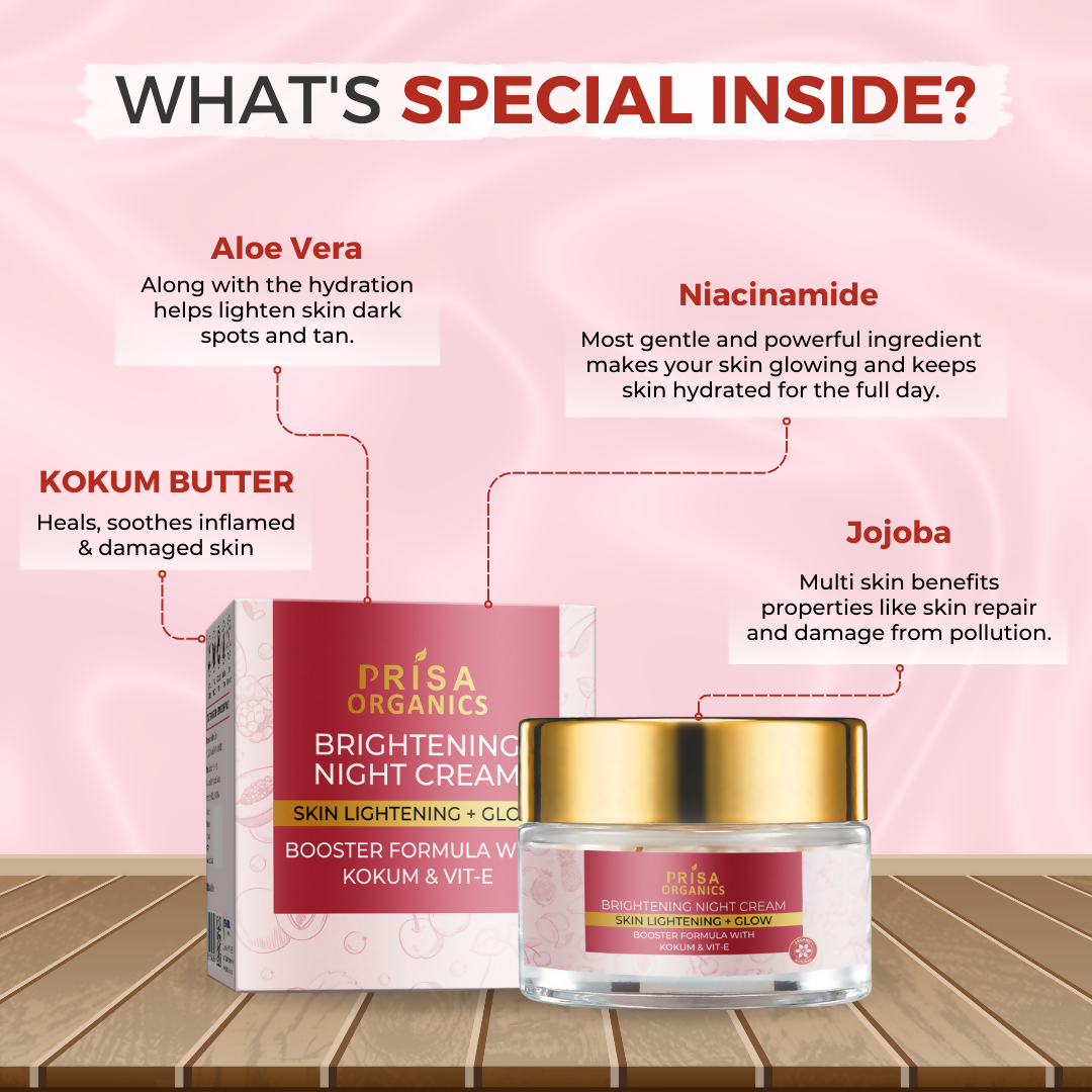 Prisa Organics Brightening Night Cream - Swadesiicart