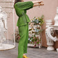Green Crush Plain Top with Matching Bottom - Eesha - Swadesiicart