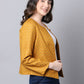 Even Apparels Yellow 100% Viscose Open Front Statement Women's Jacket | Swadesiicart