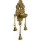 eCraftIndia Gold-Toned Handcrafted Antique Finish Diya with Bells Decorative Wall Hanging Showpiece | Swadesiicart