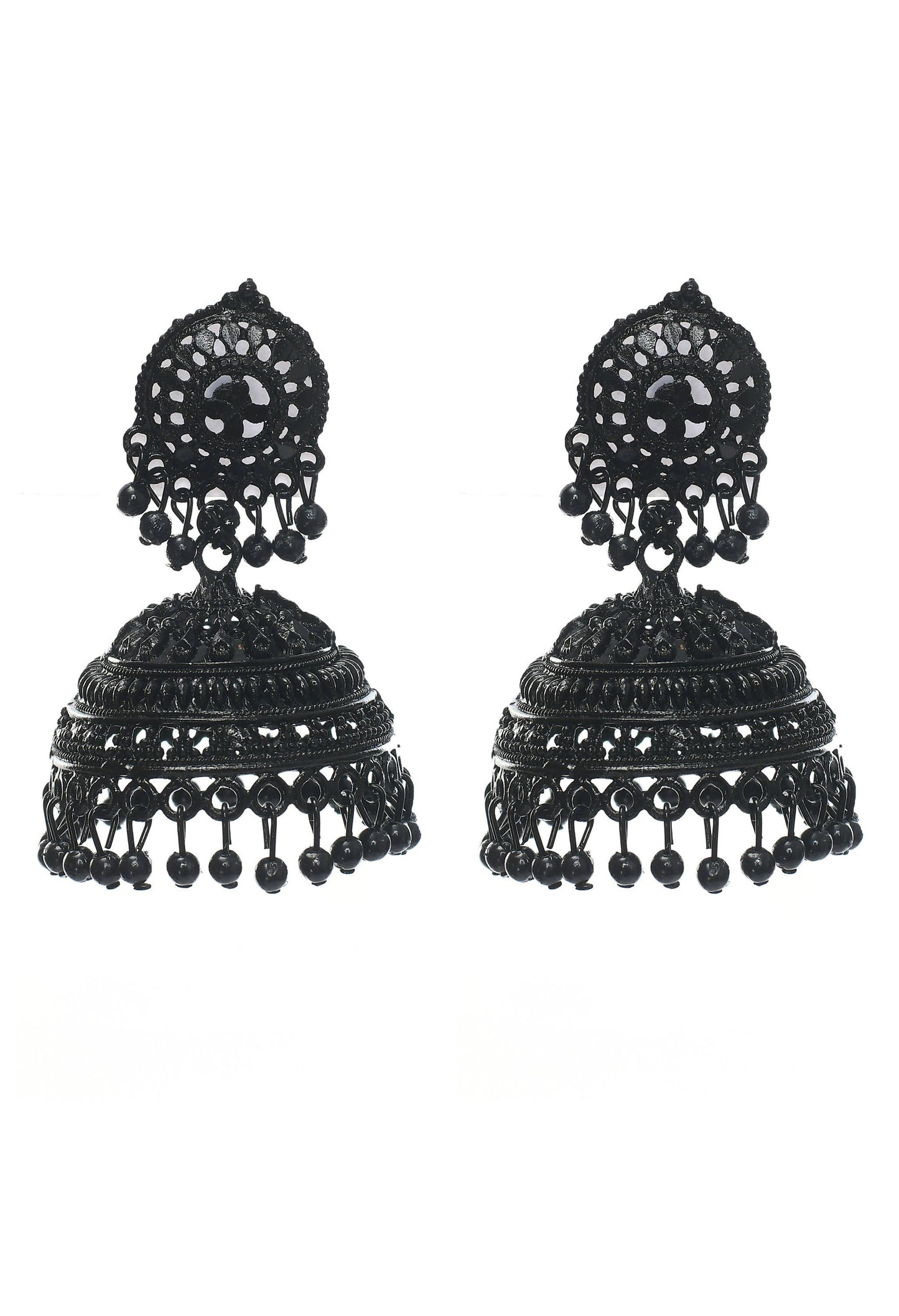 Mominos Fashion Johar Kamal Latest Design Black Color Jhumkas - Mominos Fashion