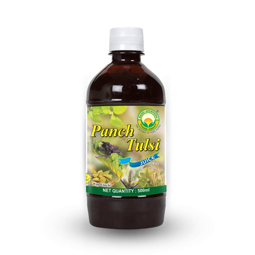 Basic Ayurveda Panch Tulsi Juice Ras - Limited Time Offer - Swadesiicart