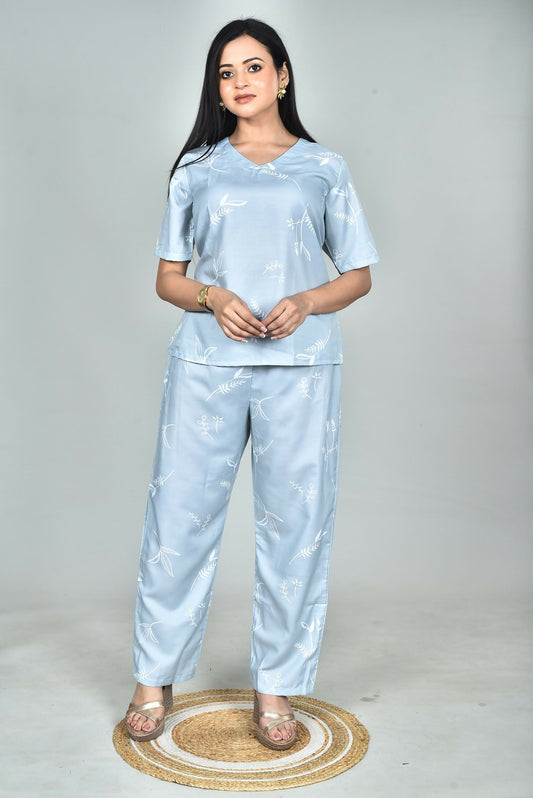 Morchari Digital Print Semi Muslin Co-Ord Set Top & Trouser-Multicolor - Swadesiicart