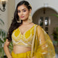 Aastha Fashion Mustard Yellow Butterfly Net White Cotton Thread Work And Sequence Work Embroidery Wedding Wear Lehenga Choli