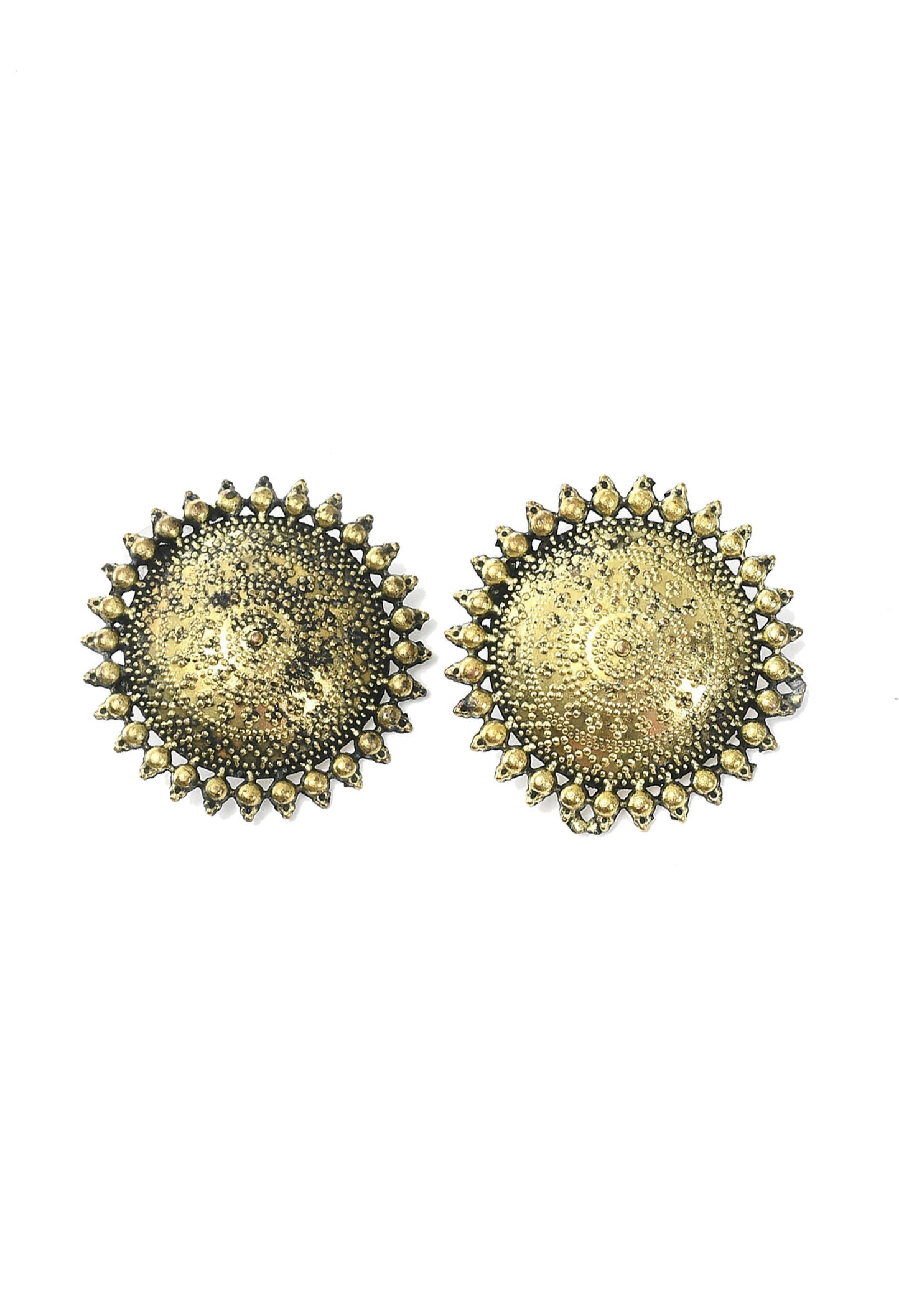 Mominos Fashion Johar Kamal Oxidised Gold-Polished Brass Finish Ghungroo Design Choker Set | Swadesiicart