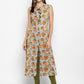 NOZ2TOZ Women's Mustard & Grey Floral Printed Kurta- (1pc set) - Noz2Toz