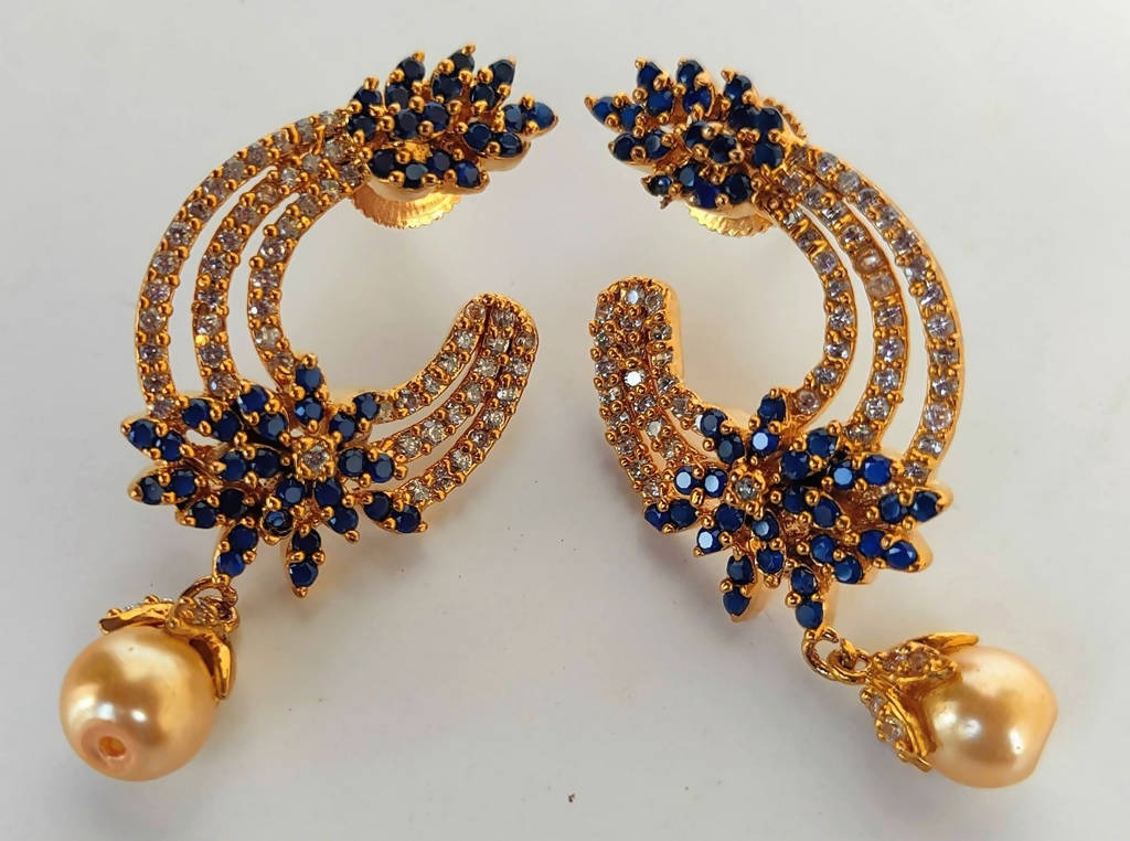 Blue AD Fashion Earrings | Swadesiicart