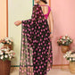Black Georgette Designer Printed Ready To Wear Saree - Elite | Swadesiicart