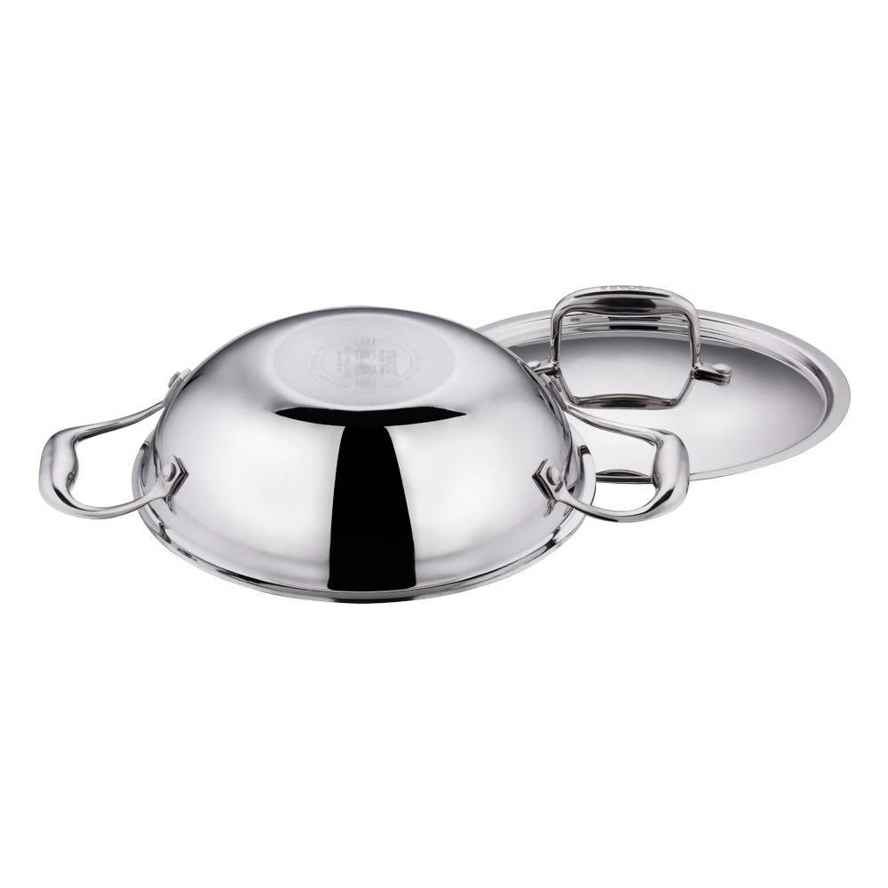 Vinod Platinum Triply Stainless Steel Kadai With Lid - Swadesiicart