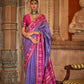 Purple Banarasi Weaving, Ultra Aqua Finish, Zari Work Banarasi Silk Saree - Rath Kunti - Swadesiicart