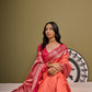 Vishnu Weaves Women's Peach Raw Silk Zari Woven Saree with Blouse - Swadesiicart