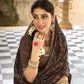 Brown Gajji Silk Gota With Minakari Work Saree With Unstitched Blouse - Norita Gajri