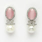 NVR Women's Silver-Plated Pink American Diamond Studded Handcrafted Jewellery Set - Swadesiicart