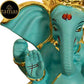 Tamas Gold-Polished Gaj Karna Ganesh Idol Flora Blue & Gold Color - Swadesiicart