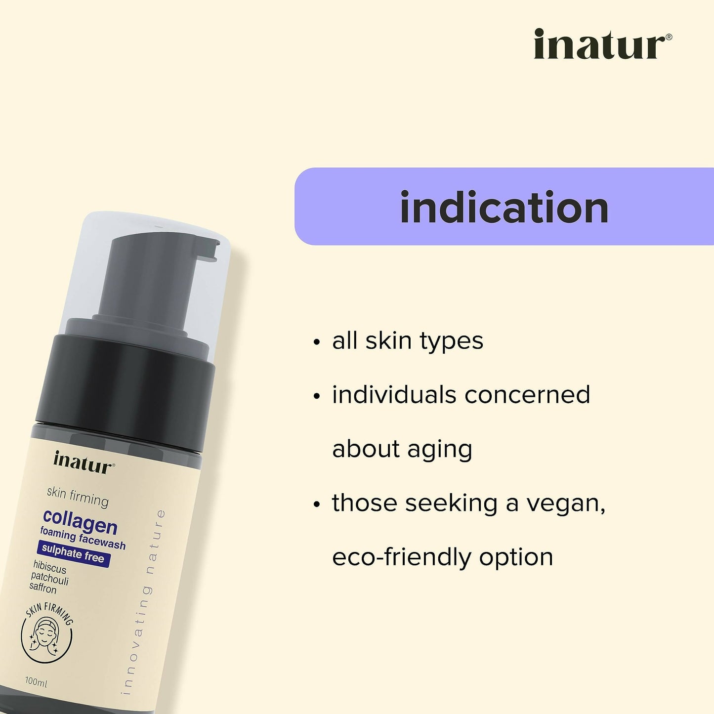 Inatur Collagen Foaming Face Wash - Swadesiicart