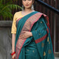 Beatitude Green Cotton Banarasi Saree | Swadesiicart