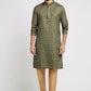 Ethnic India Green Men's Kurta Abstract Polyester | Swadesiicart