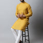 Even Apparels Yellow Color Pure Cotton Men's Kurta With Side Placket (SLD1192) | Swadesiicart