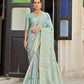 Vishnu Weaves Women's Sea-Green Banarasi Silk Saree with Blouse - Swadesiicart