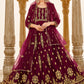 Heavy Stone Embroidered Wine Designer Anarkali Suit - Emponline | Swadesiicart
