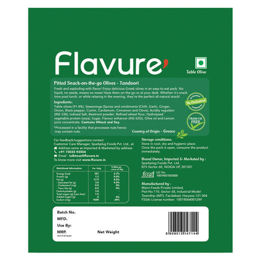 Flavure Snack-On-The-Go Olives Tandoori - Swadesiicart