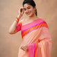 Exclusive Collection Light Orange Beautiful Khadi Cotton Handloom Saree - Swadesiicart