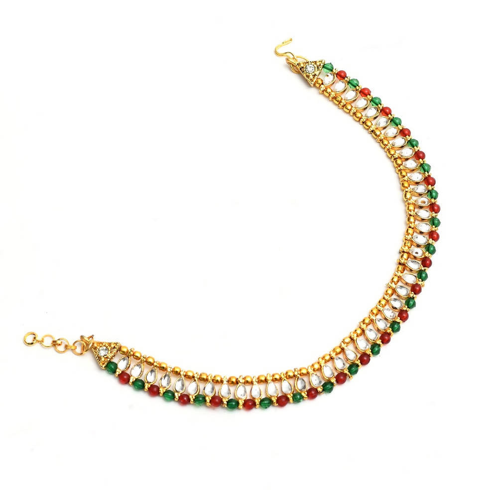 Mominos Fashion Kamal Johar Multi Kundan Anklets | Swadesiicart