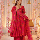 Aayaa Designer Printed Tebby Silk Suit - Multi Color