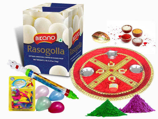 Bikano Holi Puja Thali with Rasgulla | Swadesiicart