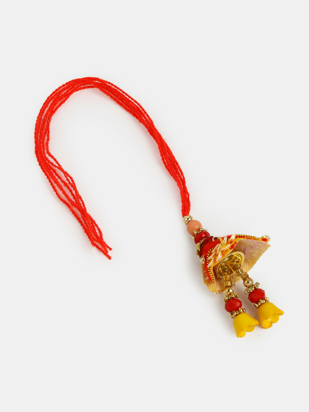 NVR Women & Men Set of 2 Yellow Peacock Design Bhaiya Bhabhi Rakhi With Roli Chawal & Chocolate | Swadesiicart