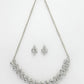 NVR Women Silver-Plated American Diamond Jewellery Set Necklace & Earrings | Swadesiicart