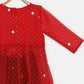 Ahalyaa Red Organza Kids Kurta Palazzo Set For Girls | Swadesiicart