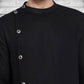 Even Apparels Black Cotton Linen Asymetrical Kurta - Black | Swadesiicart