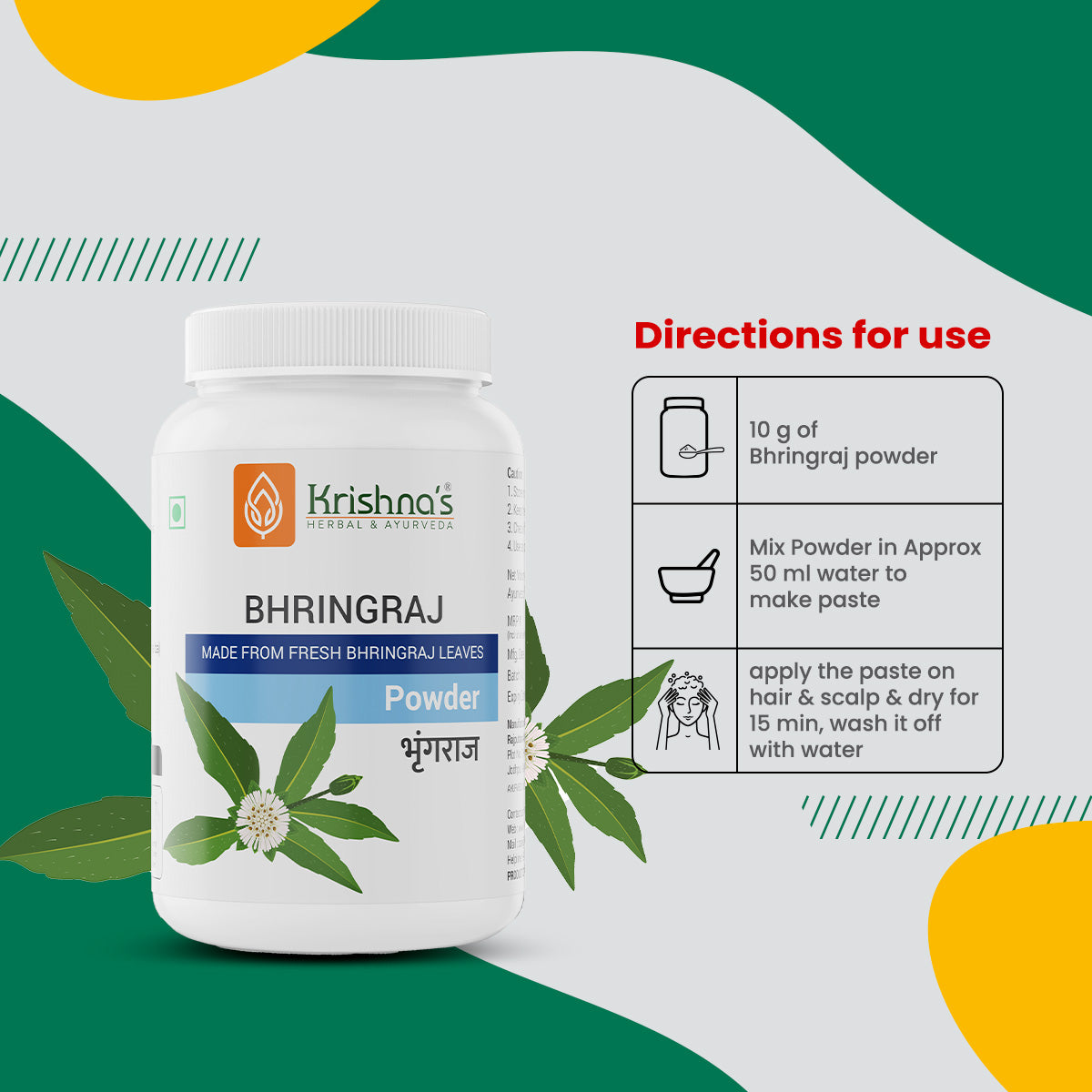 Krishna'S Herbal & Ayurveda Bhringraj Powder | Swadesiicart