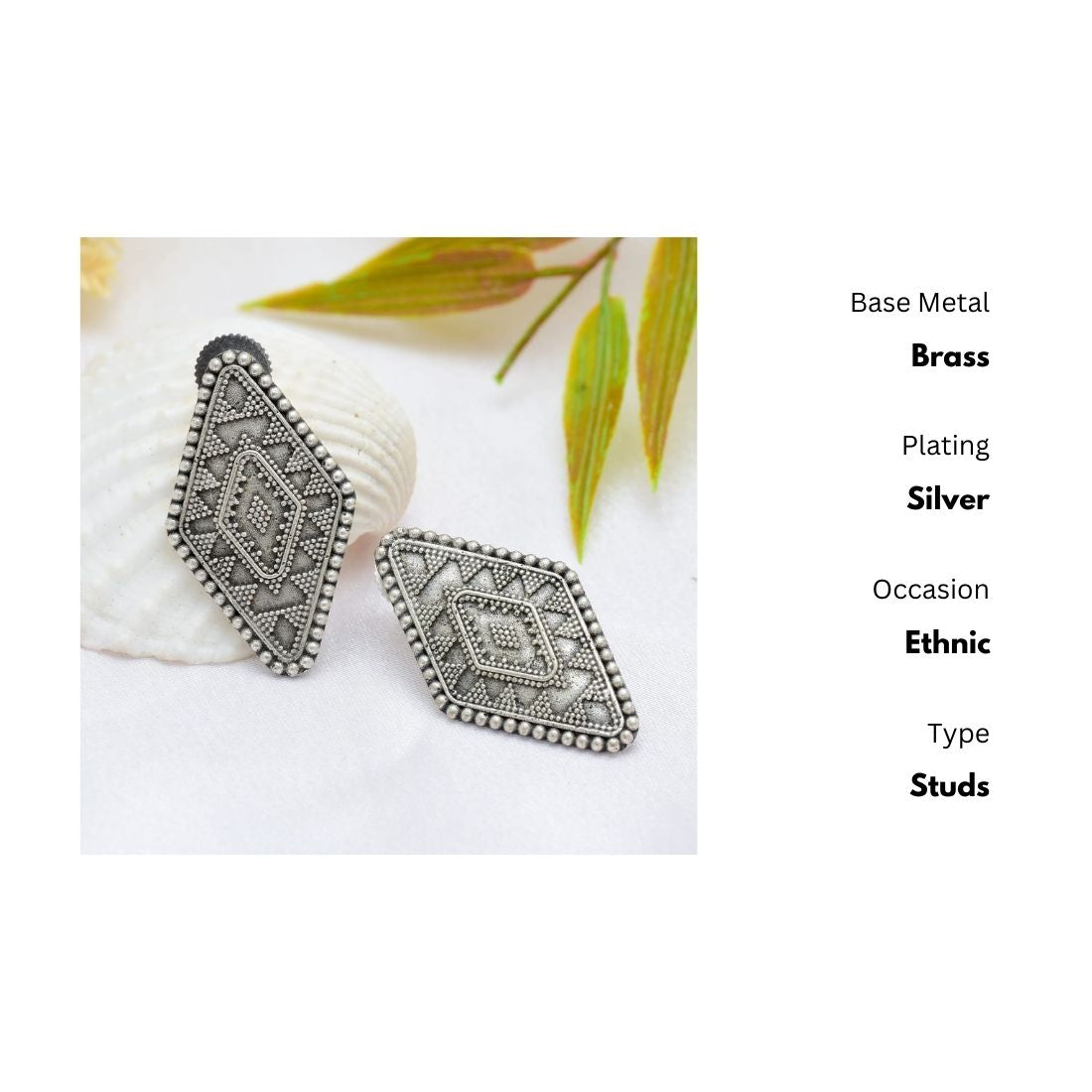 New Stylish Oxidized Gold-Polished Gold Studs Earrings for Womens by House of Ree | Swadesiicart