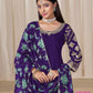 Anaita Purple Premium Embroidered Roman Silk Salwar Suit