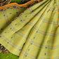 Exclusive Collection 100% Pure Cotton Light Green Tant Saree With Hand Weaving Work - Swadesiicart