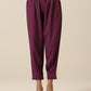 trueBrowns Plum Purple Slub Texture Pleated Co-Ord Set - Swadesiicart