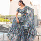 Tikhi Imli Floral printed ruffled saree | Swadesiicart