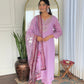 The52 Women's Gorgeous Rayon Embroidery work Straight Kurta with Pant and Dupatta Set - Swadesiicart