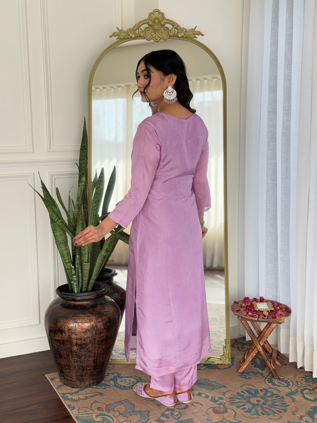 The52 Women's Gorgeous Rayon Embroidery work Straight Kurta with Pant and Dupatta Set - Swadesiicart